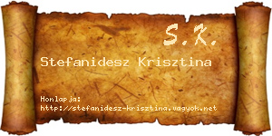 Stefanidesz Krisztina névjegykártya